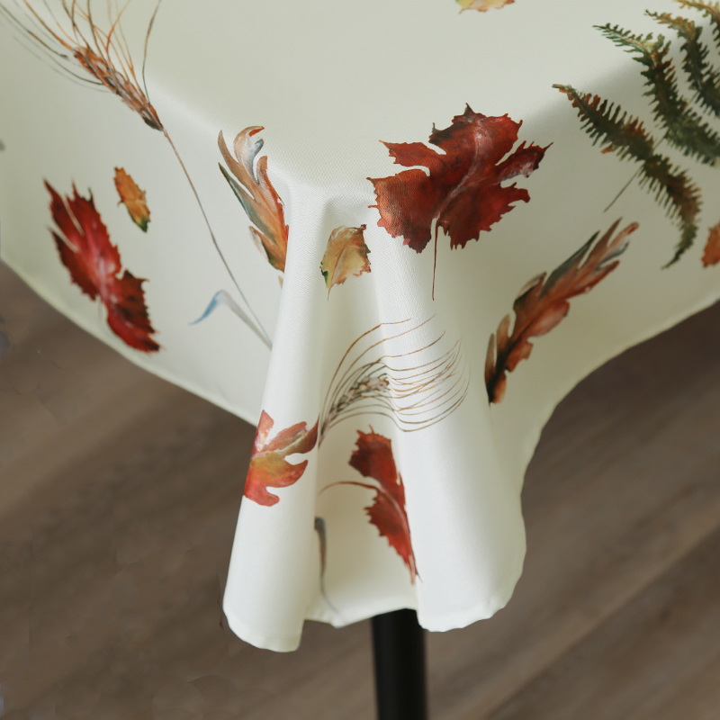 Floral Printed Tablecloth With Yellow Base