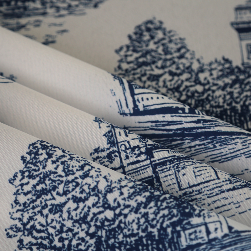 Blue Architectural Printed Tablecloth