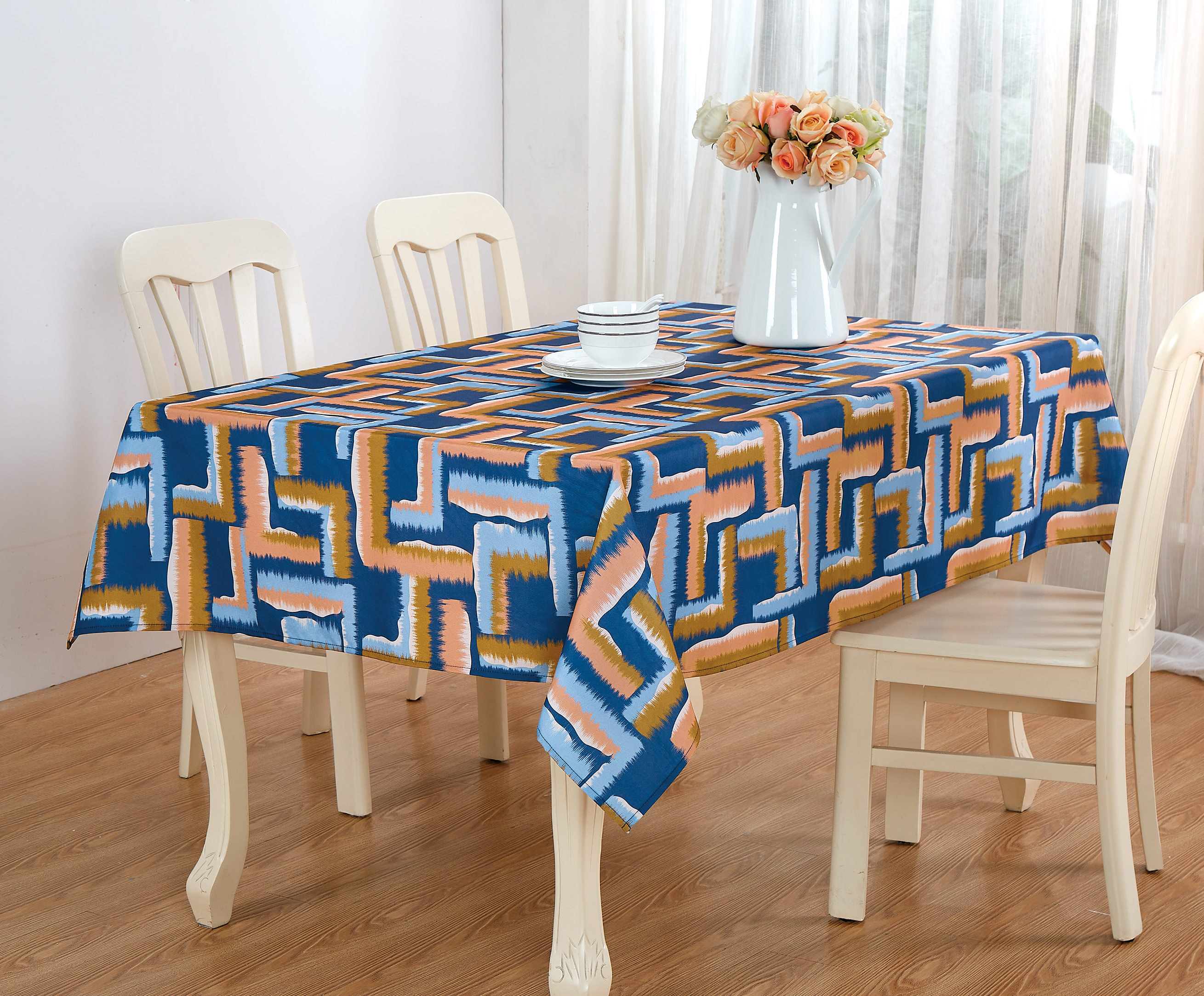 Three Colors Geometric Printed Tablecloth