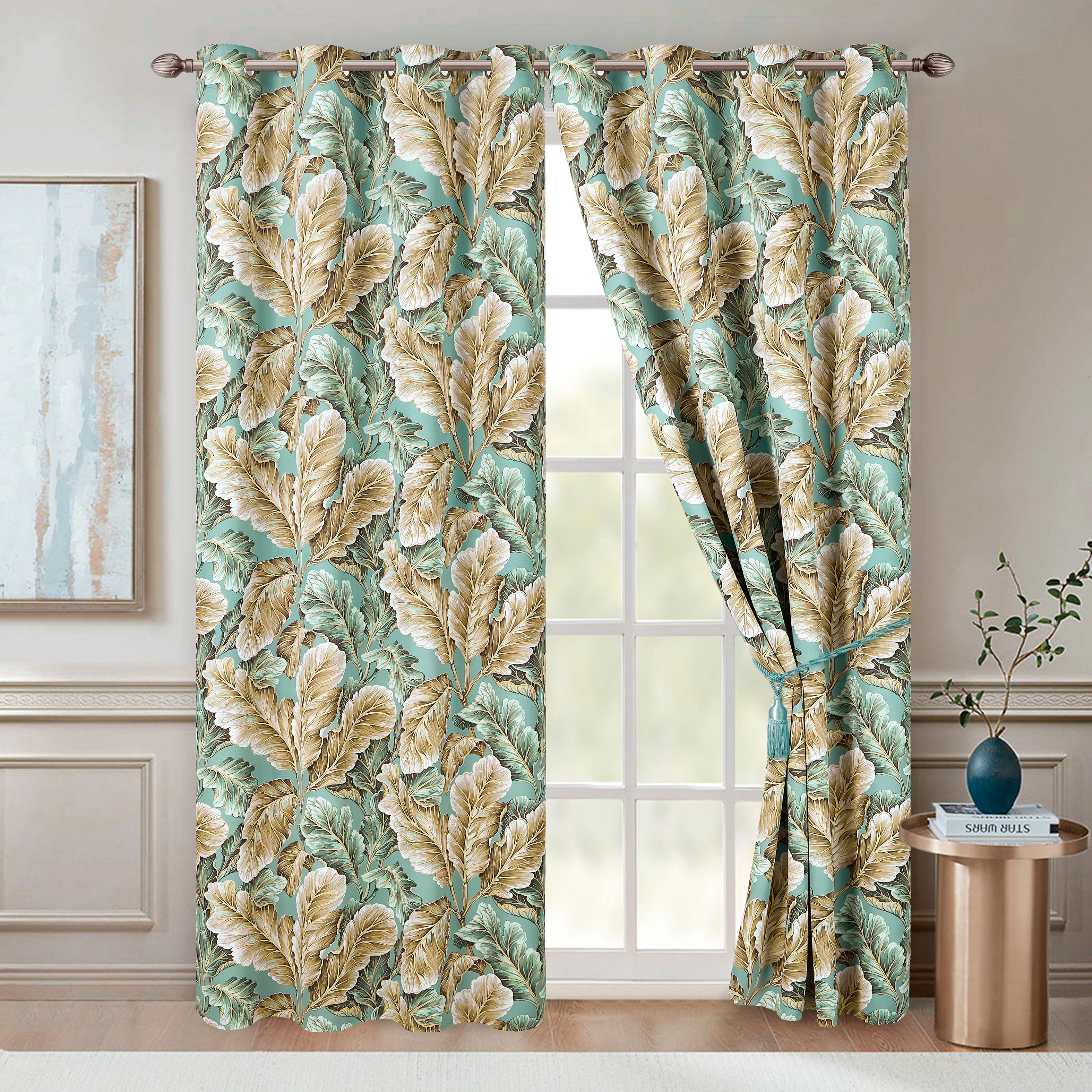 Banana Leaf Printed Blackout Curtain