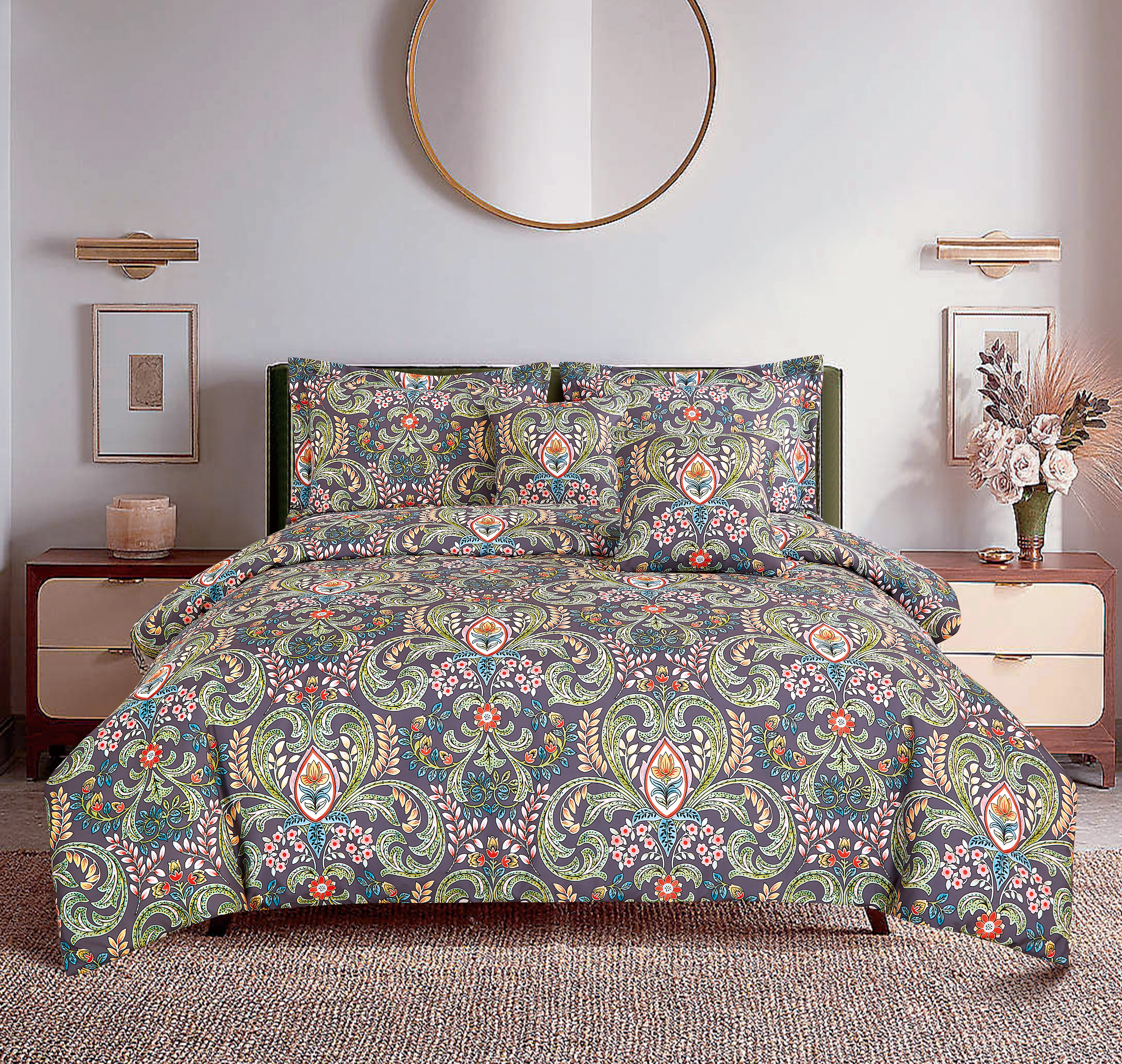 The Heart-Shaped Flower-Leaf Printing Bedding Set