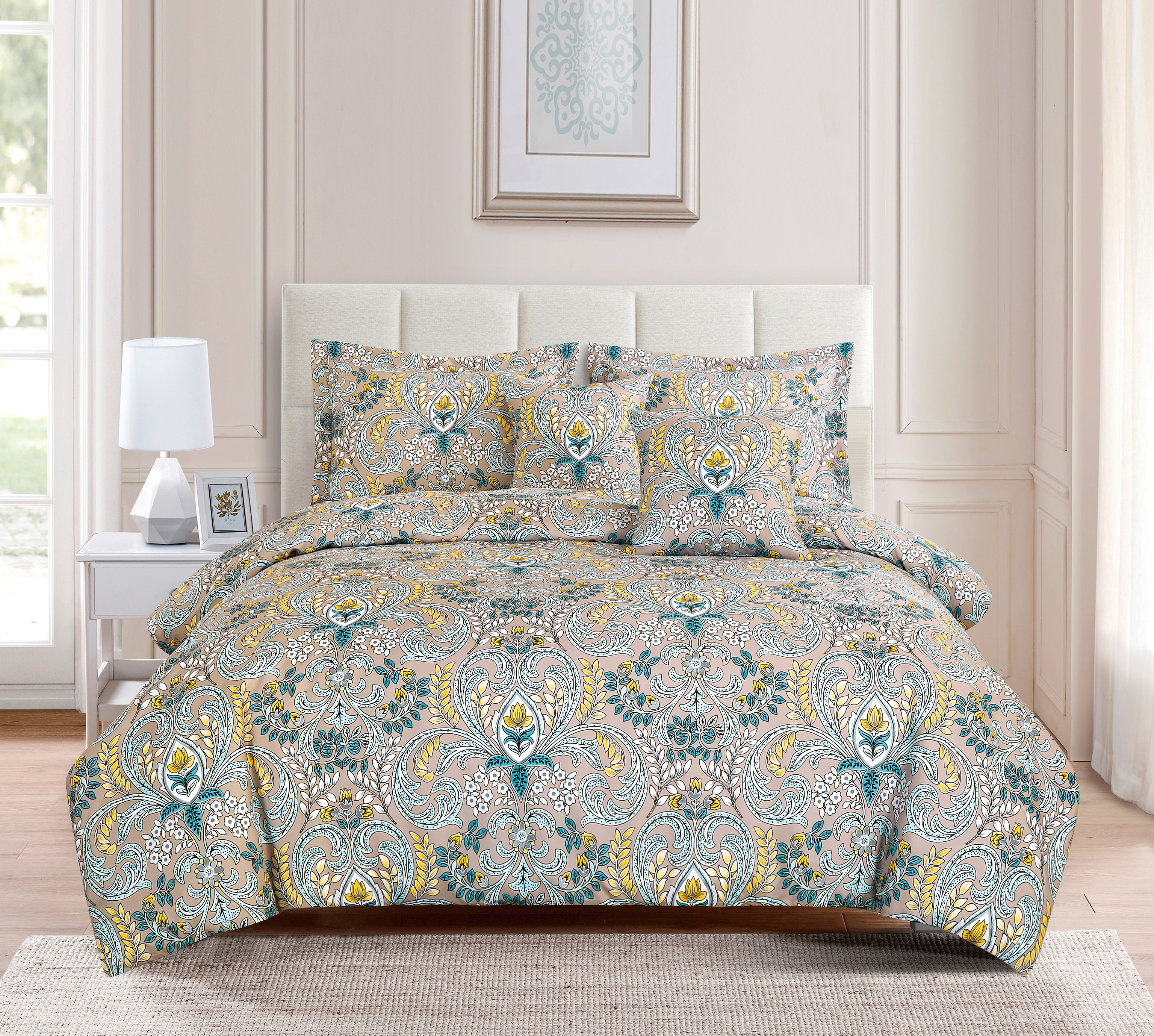 The Heart-Shaped Flower-Leaf Printing Bedding Set