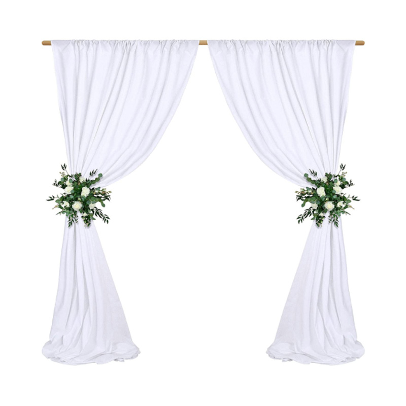 White Polyester Wedding Backdrop Curtain