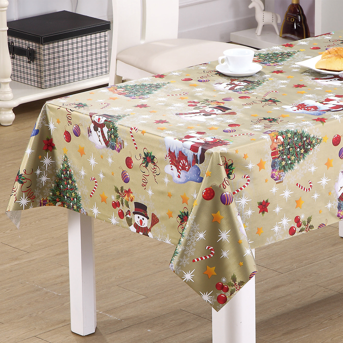 Lovely Santa PVC Tablecloth for Christmas